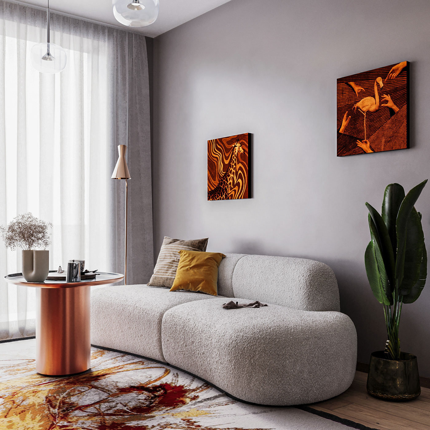 Living Room Interior Design in Dubai Marina